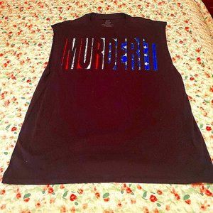 Hanes Men's Murder It Patriotic Flag Muscle Tank